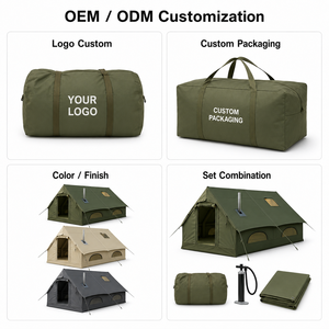 Tenda Glamping Gonfiabile di Lusso per 6-10 Persone, Impermeabile, in Tessuto Oxford 420D, 4 Stagioni, con Foro per Stufa e Lucernario, per Campeggio Familiare all'Aperto - Product Image 6