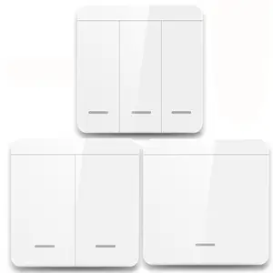 Tuya inteligente zigbee toque controle painel sem fio alexa google sem fio neutro dimmable plástico onoff interruptor de luz inteligente