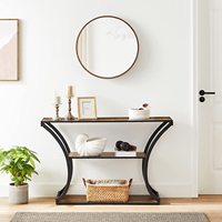 Mobilier de maison Canapé table avec cadres incurvés 2 étagères ouvertes, pour couloir entrée salon bureau table coin bureau maison