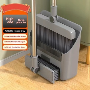 Juego de Limpieza para el Hogar 4 en 1, Recogedor de Polvo Mágico con Mango Largo, Escoba de Inducción Magnética, Cepillo de Limpieza, <span class=keywords><strong>Cubo</strong></span> para Trapear - Product Image 4