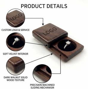 Small Wooden Jewelry <b>Box</b> Wooden sliding pocket <b>ring</b> <b>box</b> Wood proposal <b>ring</b> holder Slim <b>ring</b> <b>box</b> handmade - Product Image 4