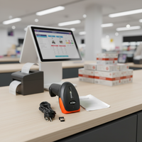 Lecteur de codes-barres sans fil CQH100BG Bluetooth 1D, scanner de codes-barres Android logistique à prix abordable, vente chaude