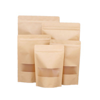 Sachet en papier kraft personnalisé pour café, avec fenêtre, fermeture éclair, logo, refermable, format mini, pour emballage alimentaire