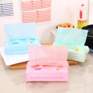 Lingettes jetables 80 feuilles en tissu non tissé, chiffon de nettoyage multi-usages pour cuisine, forme rectangulaire - Product Image 2
