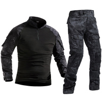 Ensemble chemise et pantalon camouflage pour homme, fermeture éclair 1/4, équipement tactique Rip-Stop pour l'entraînement en plein air et la chasse