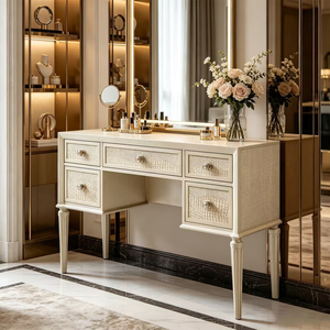 Bureau de luxe <span class=keywords><strong>en</strong></span> <span class=keywords><strong>bois</strong></span> massif à 5 tiroirs, texture crocodile, style <span class=keywords><strong>ancien</strong></span>, innovant, pour chambre à coucher, table de toilette, bureau décoratif pour hôtel - Product Image 6