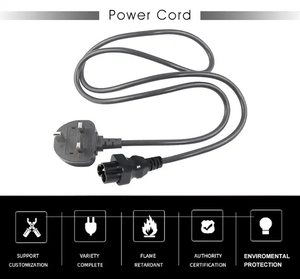 สายชาร์จตะกั่วสำหรับแล็ปท็อป, อุปกรณ์ทดแทนสายไฟฟ้ากระแสสลับ1363ถึง C6สีดำ - Product Image 2