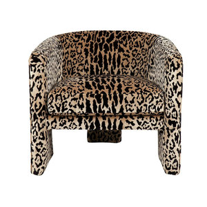 Fauteuil d'appoint en chenille à imprimé animal léopard style <span class=keywords><strong>Art</strong></span> Déco, design unique, pour salon, en bois, chaises de salon uniques à vendre - Product Image 2