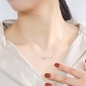 Collar con Colgante de Corazón con Latido Hueco para Mujer, Cadena Creativa para Clavícula, Joyería de Moda - Product Image 2