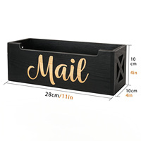 Boîte de rangement murale rectangulaire en bois avec couvercle pour cartes postales et enveloppes