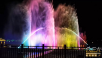 Fuente de agua con luz Led RGB, fuente de agua con programa Multimedia, Control de música, baile, DMX512