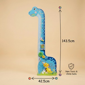 ไม้บรรทัดไดโนเสาร์ไม้มอนเตสซอรี่ ของเล่นเสริมพัฒนาการติดผนังสำหรับเด็กอายุ 2-13 ปี - ของเล่นเสริมสร้างการเรียนรู้ไดโนเสาร์ ปลอดภัย ไร้สารพิษ - Product Image 2
