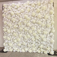 NINI Décoration murale de mariage en tissu blanc 5D/3D fait main, écologique, en soie artificielle, motif rose, pour toile de fond