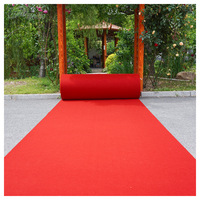Tapis Rouge Antidérapant à Succès en PVC avec Fleurs, Tapis en Polyester Doux Lavable pour Bureau, Maison, Mariages, Prières, Hôtels