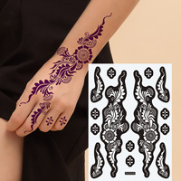 Pochoirs de tatouage au henné OEM, motifs sexy temporaires pour le corps, dentelle, design pour les pieds, vente en gros, tatouages au henné noir pour femmes, modèles SS1001RL-SS1012RL