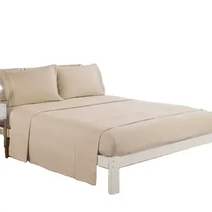 Luxury Flat hotel polyester <strong>spread</strong> <strong>king</strong> <strong>size</strong> Brushed Microfiber comforter plain <strong>bed</strong> sheet bedding set - Product Image 1