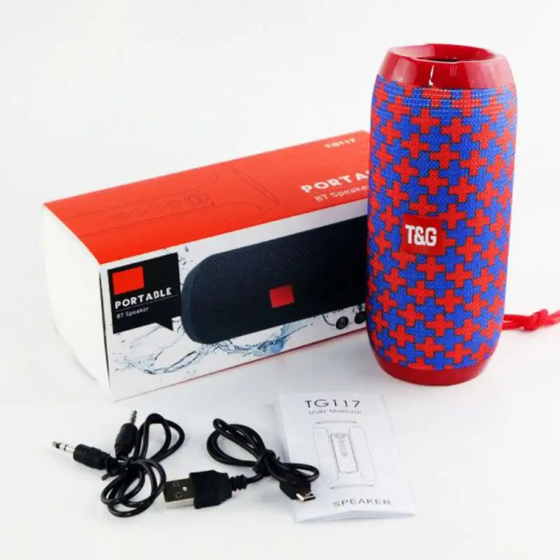 Stoff TG117 BT Wasserdichter tragbarer Außen lautsprecher Sport Stereo Boombox AUX TF USB Player Sound box Funk lautsprecher