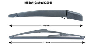 Braccio e Spazzola <span class=keywords><strong>Tergicristallo</strong></span> <span class=keywords><strong>Posteriore</strong></span> KRBA-N1Q1 per <span class=keywords><strong>NISSAN</strong></span> <span class=keywords><strong>QASHQAI</strong></span> Anno 2008, Lama 310mm e Braccio 295mm - Product Image 3