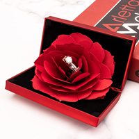 Roterende roosbloem voorstel ringdoos sieraden opbergdoos voor vrouwen Valentijnsdag bruiloft verlovingsverjaardag cadeau