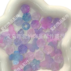 Frosted Gradient Mixed Floral Resin Applique Diy <b>Beads</b> For Jewelry Making Yiwu Wholesale - Product Image 5