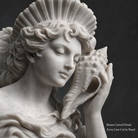 Fontaine en marbre grec Iolta, statue de déesse, motif fleur et lune, avec colonne cygne, pour villa, hôtel, jardin, parc, propriété