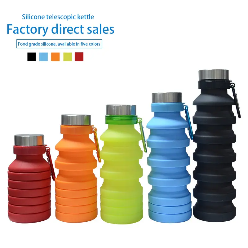 550ml creative סיליקון מתקפל מים בקבוק ריצה כושר נייד כוס מים חיצוני ספורט מים כוס