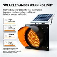 Feux de signalisation clignotants solaires à LED 400 mm, balise de sécurité routière ambre pour travaux routiers et intersections, vente en gros Yz