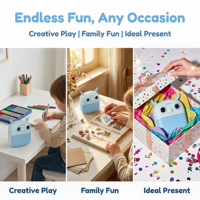 Imprimante thermique intelligente sans encre pour enfants avec reconnaissance vocale pour une impression instantanée de photos et de dessins à 203 dpi - En stock