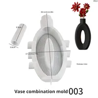 Moule en silicone pour vase circulaire, article décoratif ovale rayé de style Ins, moule en silicone pour vase à fleurs en forme de beignet