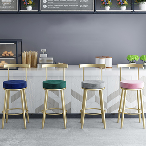 Chaise <span class=keywords><strong>de</strong></span> <span class=keywords><strong>bar</strong></span> <span class=keywords><strong>de</strong></span> luxe en <span class=keywords><strong>velours</strong></span> doré et cuir, <span class=keywords><strong>tabouret</strong></span> haut moderne en métal pour salle à manger, salon, cuisine, mobilier <span class=keywords><strong>de</strong></span> <span class=keywords><strong>bar</strong></span> - Product Image 3