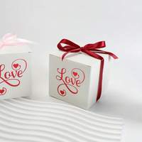 Boîtes à dragées de mariage personnalisées de petite taille, emballage en papier pour cadeaux de bonbons sucrés, emballage cadeau, laminage mat, gaufrage, type dossier plié