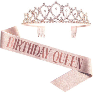 Écharpe scintillante pour fête d'anniversaire 18 21 30 40 50, écharpe pour fille d'honneur, décorations et fournitures pour fête d'anniversaire X3161 - Product Image 4