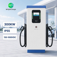 Station de recharge rapide DC pour centre commercial 300 kW, chargeur EV sur pied double pistolet OCPP 1.6J avec paiement NFC haute puissance WrightCharge