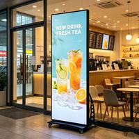 Écran LED publicitaire numérique portable, pliable, ultra-fin, pour intérieur, P1.86 P2.5, mur vidéo, affichage vertical sur pied