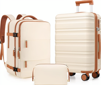 Nouvel ensemble de bagages de voyage 3 pièces unisexe, valise cabine 20 pouces à roulettes pivotantes, coque rigide en PC, serrure TSA, intérieur doublé extensible, pour avion