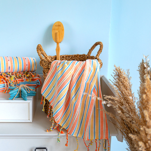 Taste Trends 100% Cotton <b>Turkish</b> Peshtemal <b>Towel</b> Colorful Striped Fouta Quick Dry Sand-Free Gym <b>Towel</b> Custom Logo Beach <b>Towel</b> - Product Image 5
