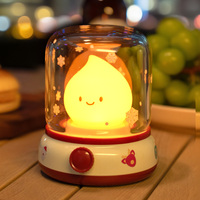 Veilleuse LED Rétro de Noël, Mini Lampe de Chevet en ABS avec Interrupteur, Fonction Bruit Blanc et Aide au Sommeil (à Piles)