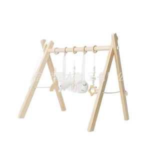 Gimnasio de madera para bebés, color madera natural, 58.42*55.88, forma de dibujos animados, para recién nacidos, accesorios de juego y juguetes - Product Image 1