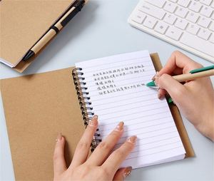 Retro Kraft Paper Color Matching Coil This Simple Literary With Pen Students Spiral Loose Leaf Notepad - Product Image 6
