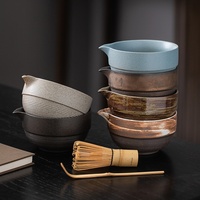 Nouvel ensemble de chawan en céramique fait main style rétro 2025 – Bol à bec verseur et outils pour la préparation du matcha – Ensemble café et thé