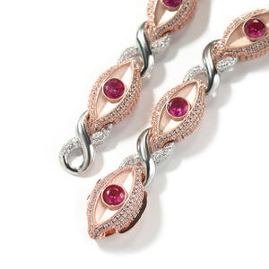 Hip Hop Gangsta Rap gioielli in ottone 5A catena zircone 13mm bracciale in pietra rossa malocchio collana personalizzata stili infiniti per gli uomini - Product Image 4