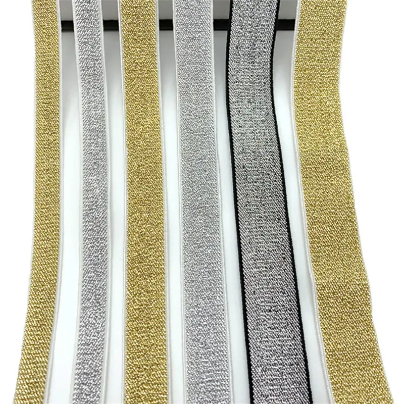Оригинальный изготовленный на заказ высокопрочный жаккардовый эластичный Блестящий Золотой Эластичный Шнур Резиновая лента для одежды брюк Швейные аксессуары