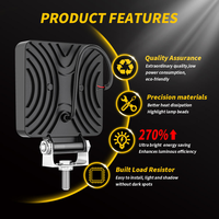 Feux antibrouillard LED DXZ 4 pouces 12V-24V 41LED carrés certifiés CE ROHS 16W Nouveaux avec garantie d'un an pour la rénovation/amélioration des voitures, bateaux, tracteurs