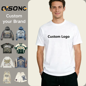 T-shirt personnalisé pour homme, col rond, manches courtes, 100% coton, tissé, lourd, uni, respirant, écologique, <span class=keywords><strong>de</strong></span> la marque Custom Pro Club - Product Image 1