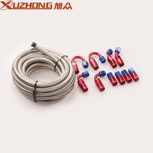 Tuyau de carburant tressé en acier inoxydable Asahi, 6 m, kit de conduite d'huile An10 avec raccords rouge et bleu pour usage automobile - Product Image 1