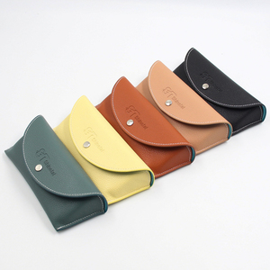 Vegan da Kính mát trường hợp trường hợp da mềm cho phụ nữ Kính mát trường hợp lưu trữ với logo riêng - Product Image 5