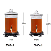 Bouteille en verre d'acacia et de Carboy, pot de 6.5 gallons, 1 gallons, 3 gallons, 5 gallons, pour la cuisine, pour le vin, en forme de baril
