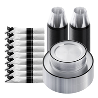 Ensemble de vaisselle jetable sans BPA, assiettes dorées pour 25 invités, vaisselle en plastique pour mariage, en gros pour restaurants, utilisation alimentaire