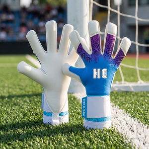 Gants de gardien de but professionnels en cuir respirants antidérapants à doigts entiers Haute performance Adhérence Protection des doigts - Product Image 2