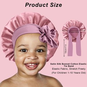 Durag de Satén para Niños al por Mayor, Transpirable, Multifuncional, Estilo Europeo y Americano, Banda Elástica Ancha para Cabello Rizado, Niñas y Niños - Product Image 3